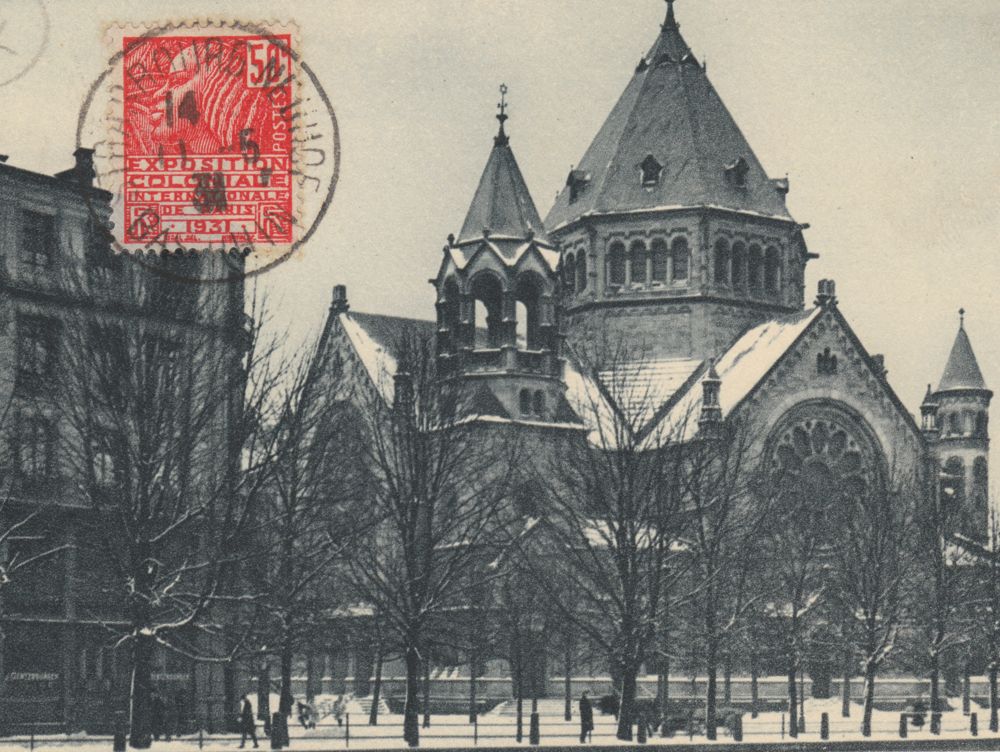 "Strasbourg — A view of the synagogue," ca. 1905-1930